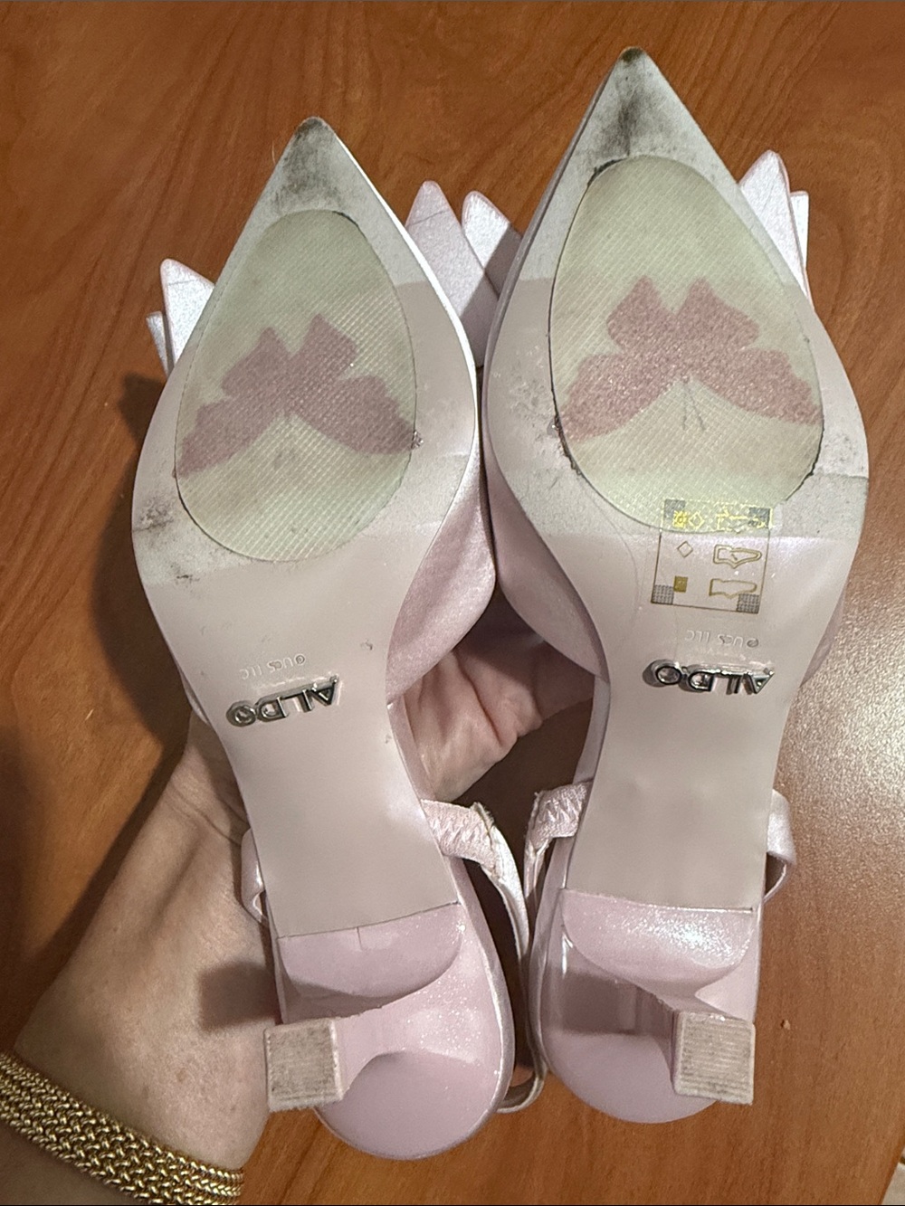 ALDO Wicked Glinda collab pink bow satin heels - Picture 4 of 6